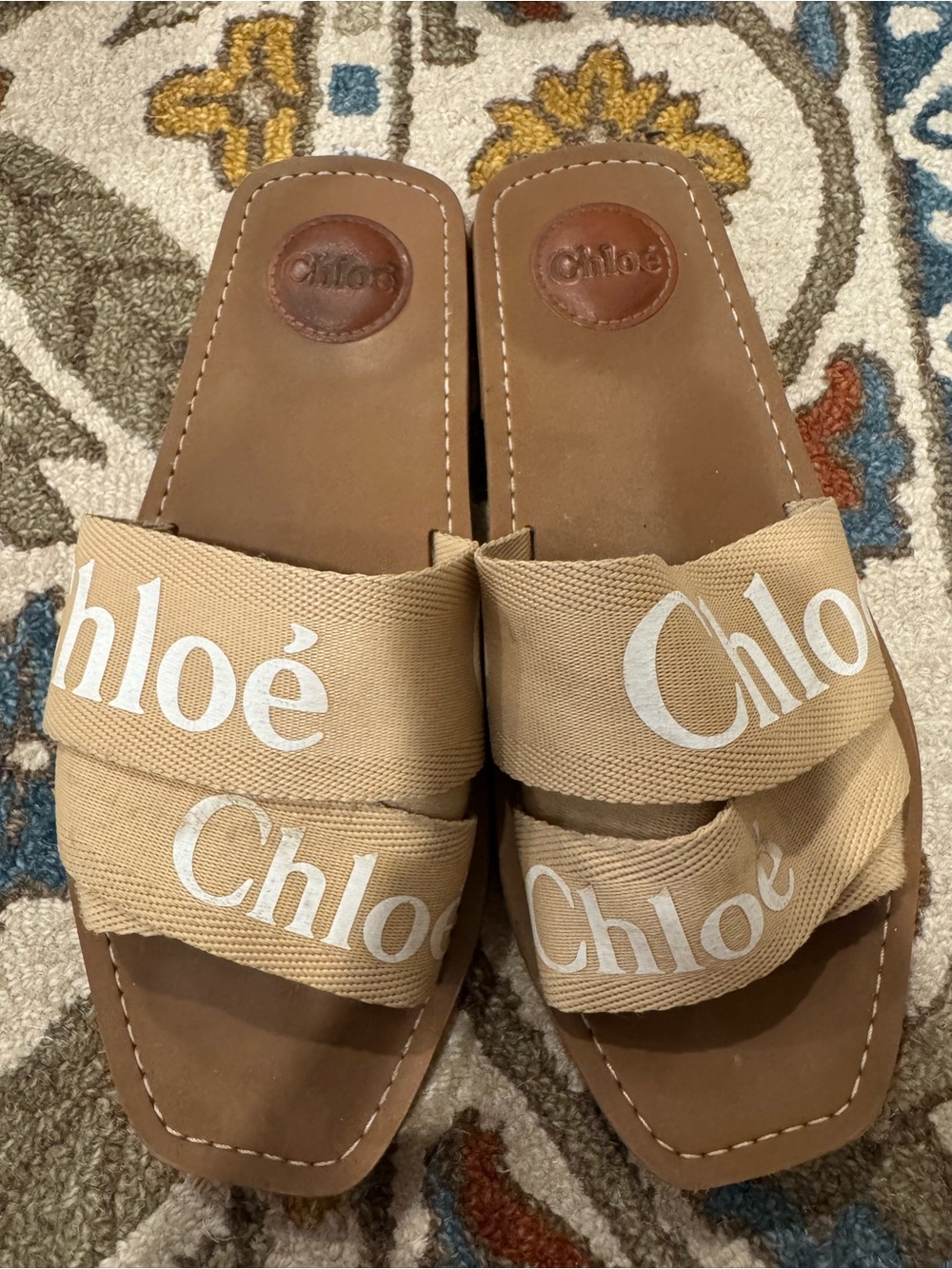 Chloé Beige Woody Sandals